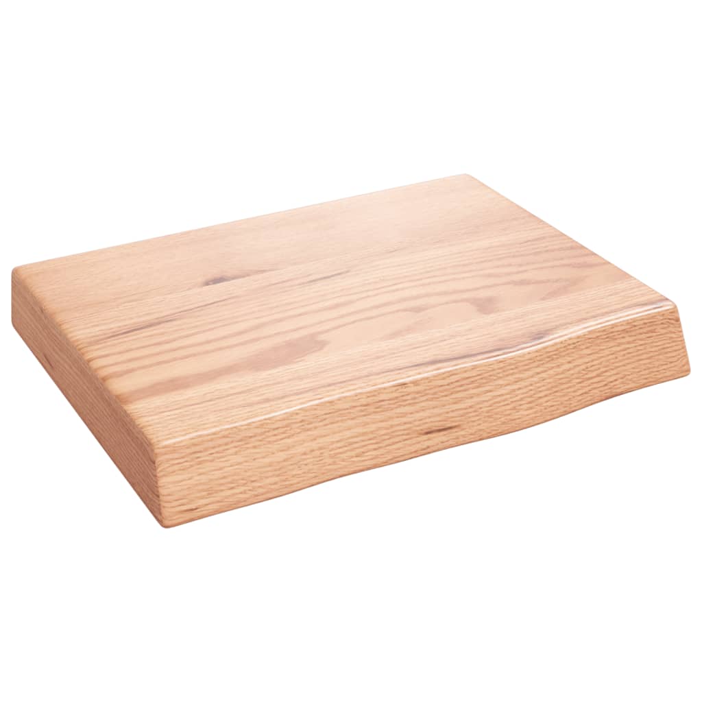 vidaXL Półka, brązowa, 40x30x(2-6) cm, lakierowane lite drewno dębowe