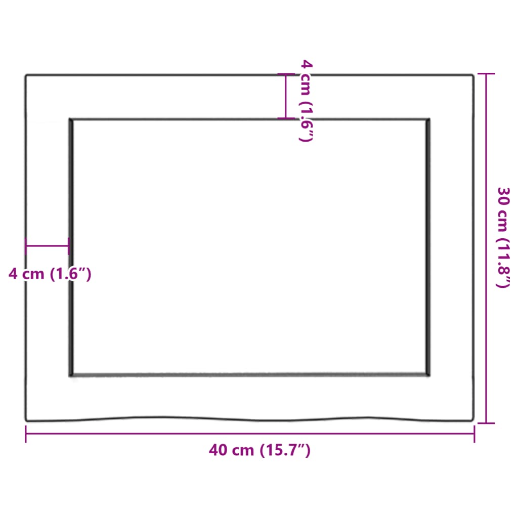 vidaXL Półka, brązowa, 40x30x(2-6) cm, lakierowane lite drewno dębowe