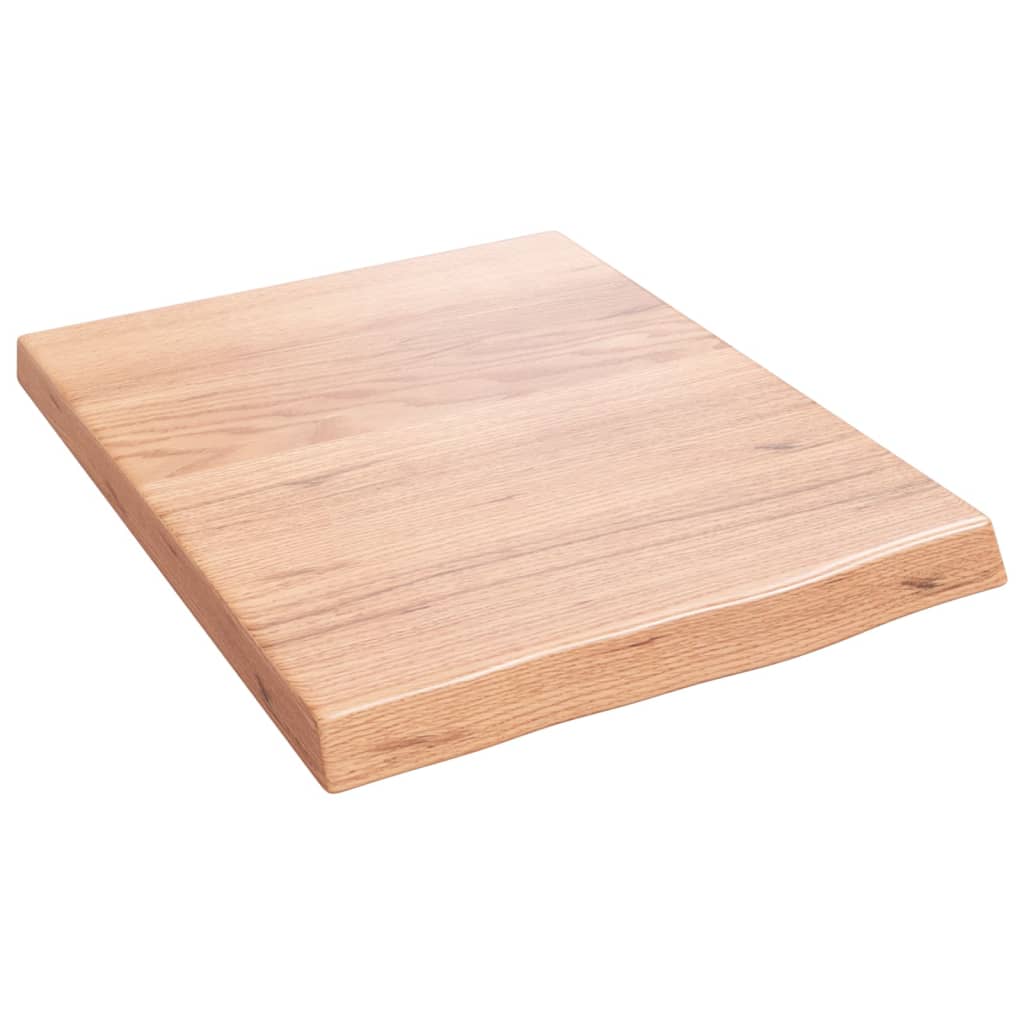 vidaXL Półka, brązowa, 40x50x(2-4) cm, lakierowane lite drewno dębowe