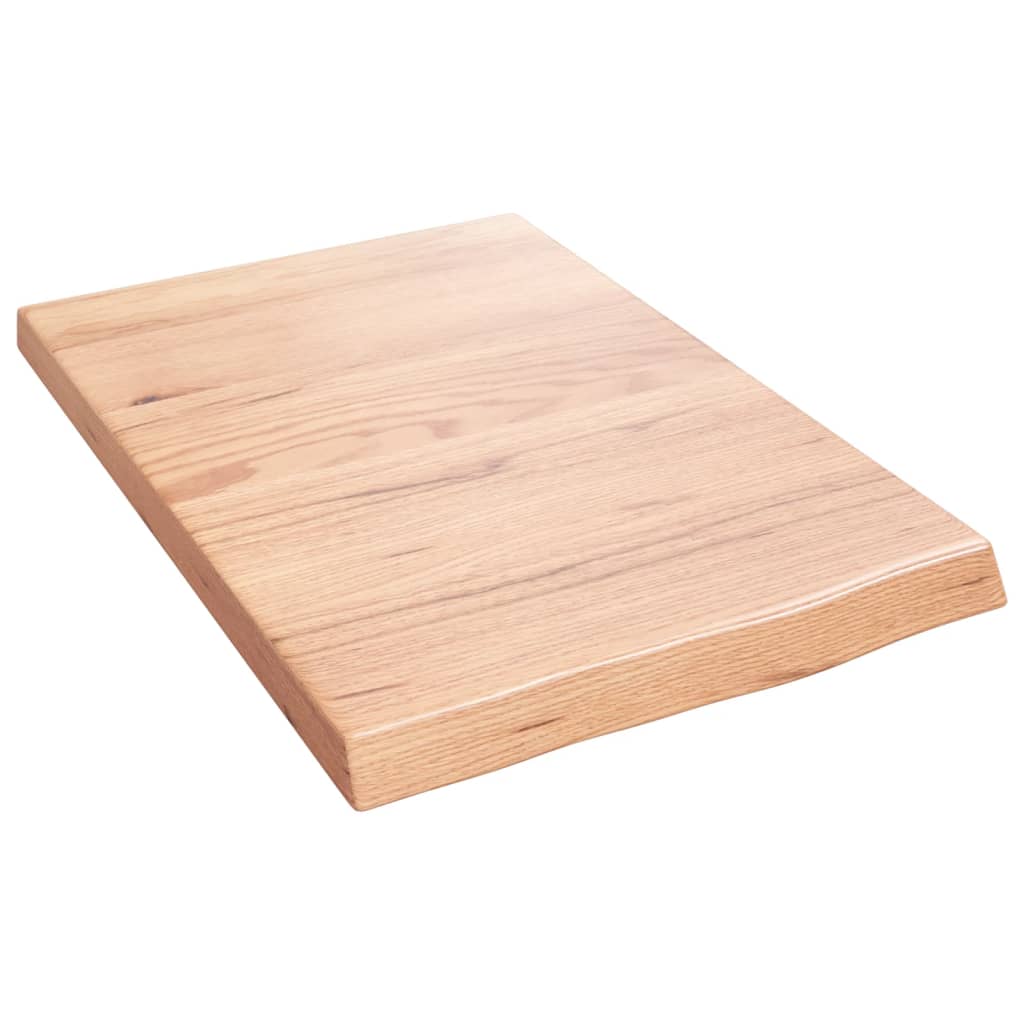 vidaXL Półka, brązowa, 40x60x(2-4) cm, lakierowane lite drewno dębowe