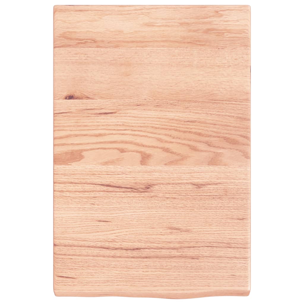 vidaXL Półka, brązowa, 40x60x(2-4) cm, lakierowane lite drewno dębowe