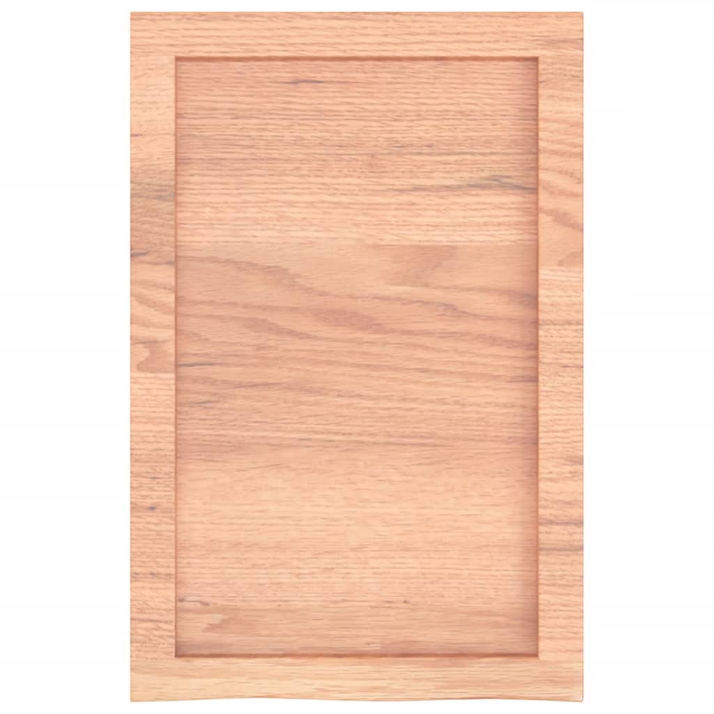 vidaXL Półka, brązowa, 40x60x(2-4) cm, lakierowane lite drewno dębowe