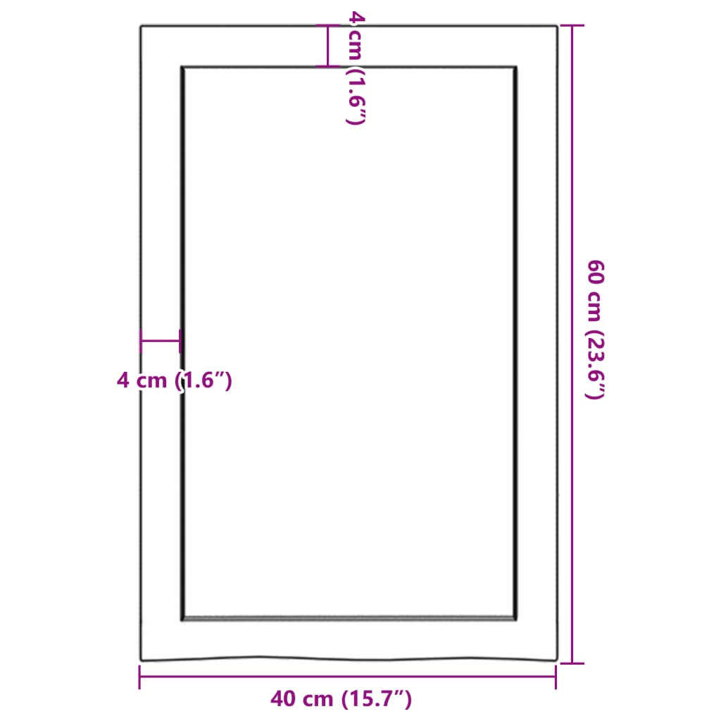 vidaXL Półka, brązowa, 40x60x(2-4) cm, lakierowane lite drewno dębowe