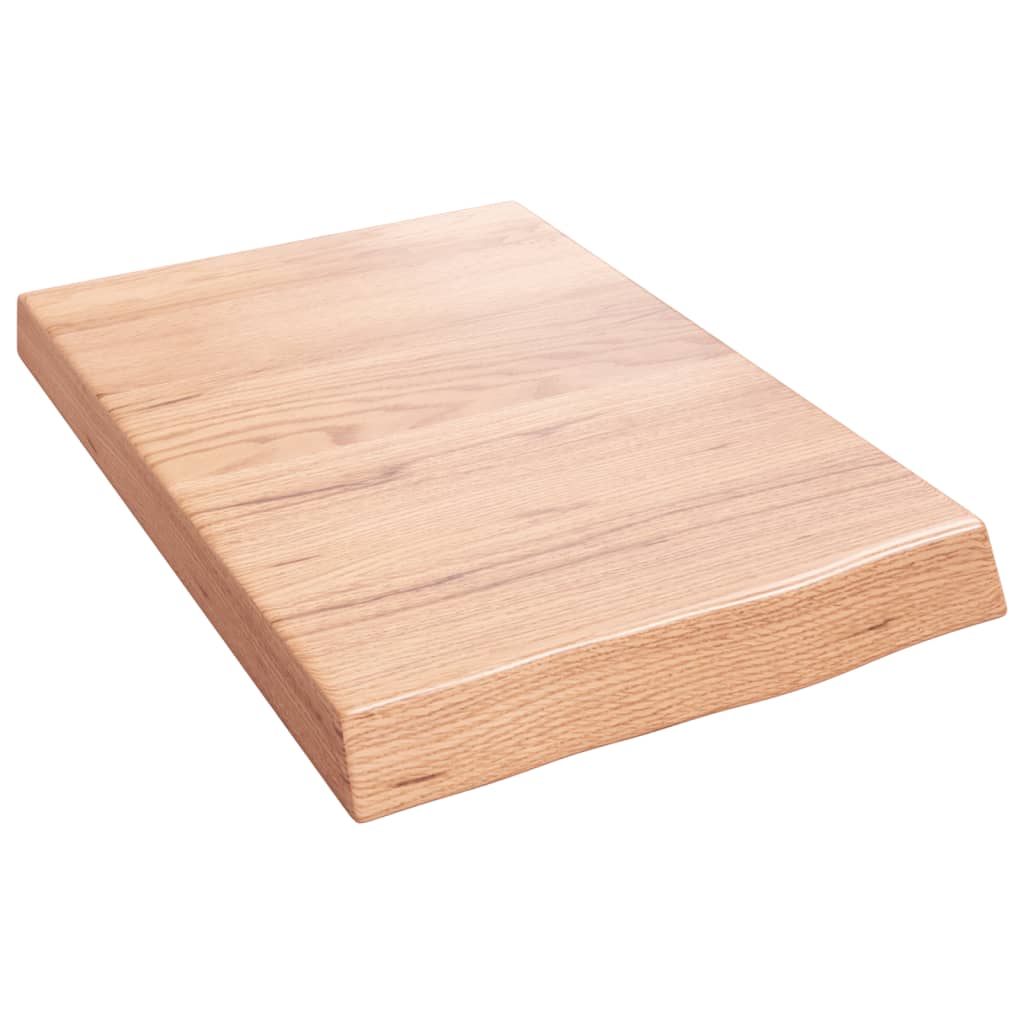 vidaXL Półka, brązowa, 40x60x(2-6) cm, lakierowane lite drewno dębowe