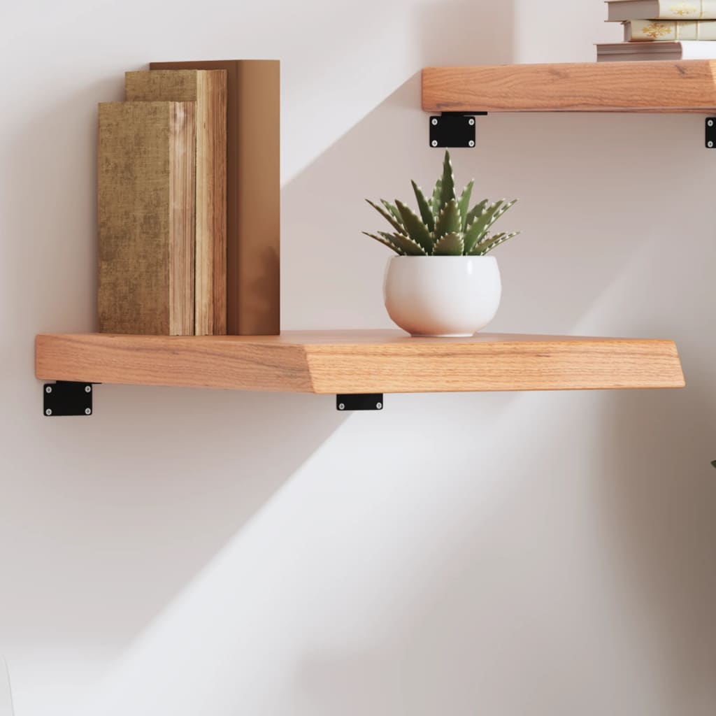 vidaXL Półka, brązowa, 40x60x(2-6) cm, lakierowane lite drewno dębowe