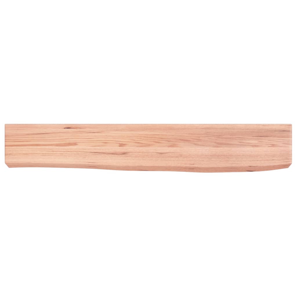 vidaXL Półka, jasnobrązowa, 60x10x6 cm, lakierowane lite drewno dębowe