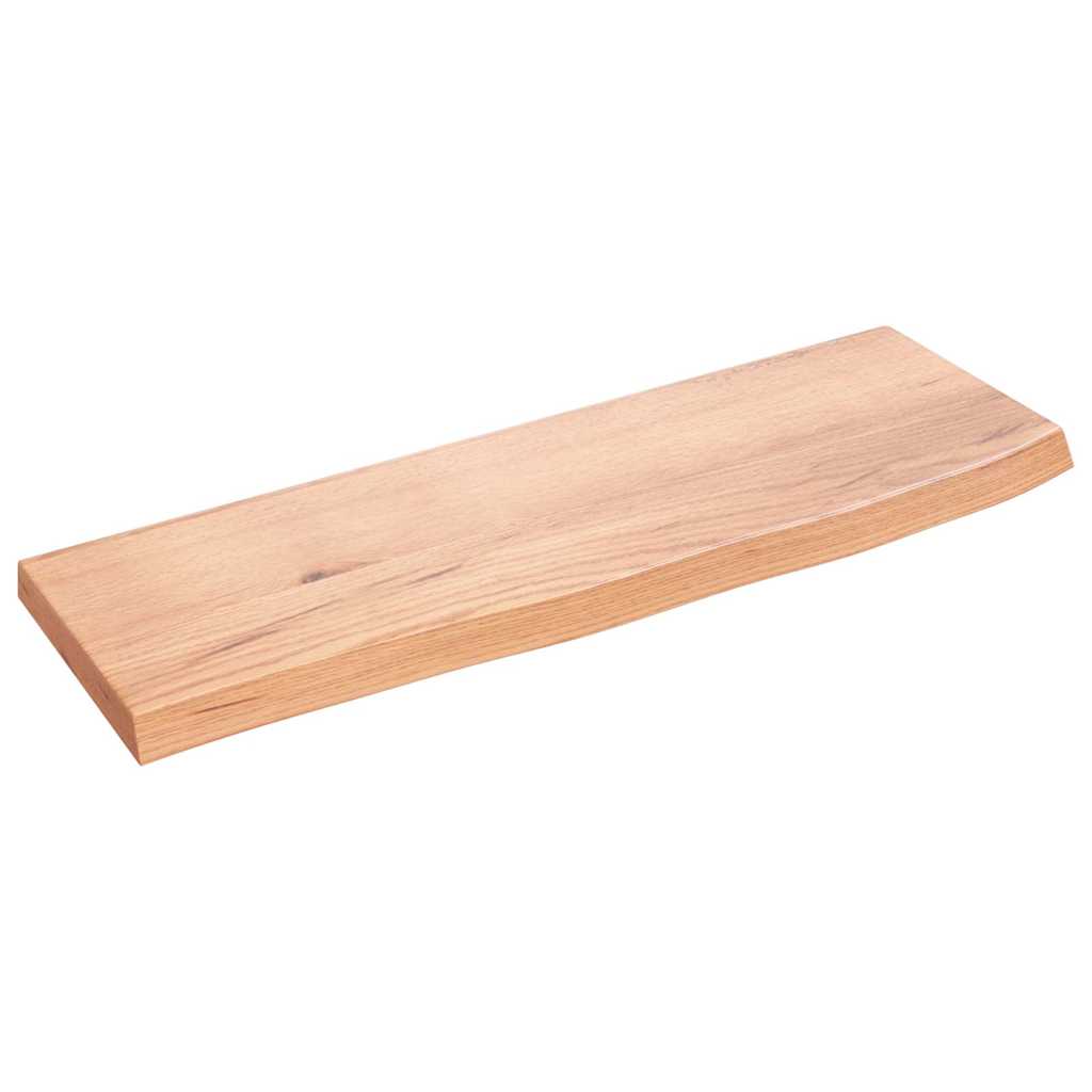 vidaXL Półka, jasnobrązowa, 60x20x2 cm, lakierowane lite drewno dębowe