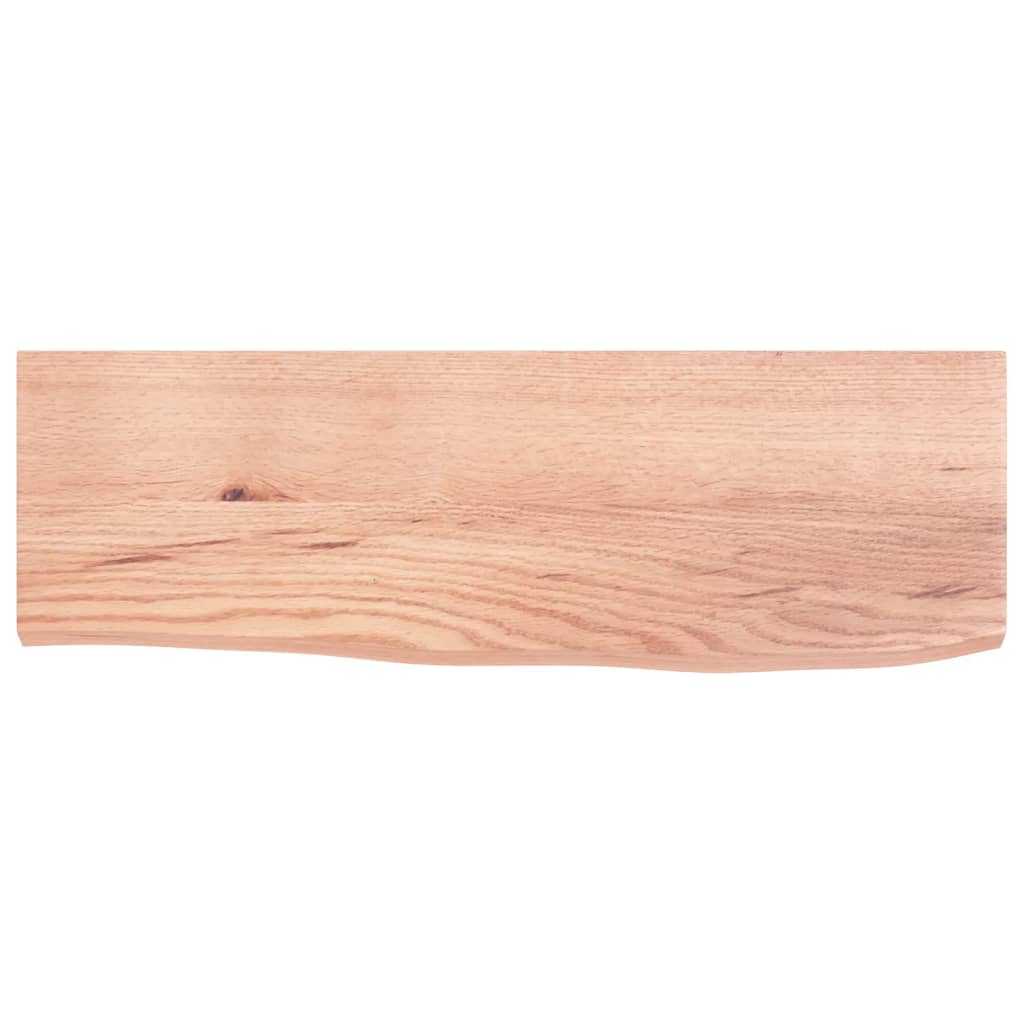 vidaXL Półka, jasnobrązowa, 60x20x2 cm, lakierowane lite drewno dębowe