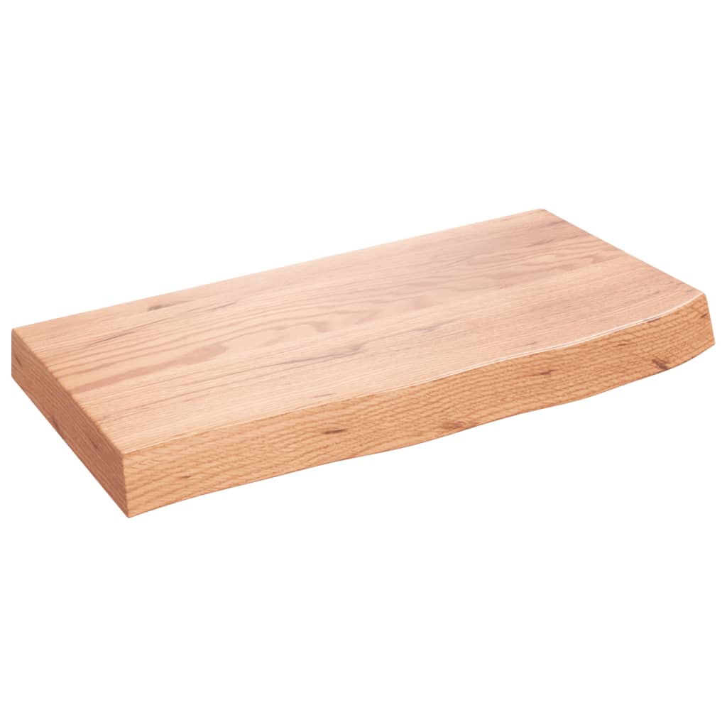 vidaXL Półka, brązowa, 60x30x(2-6) cm, lakierowane lite drewno dębowe