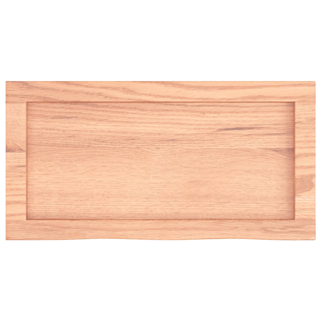 vidaXL Półka, brązowa, 60x30x(2-6) cm, lakierowane lite drewno dębowe