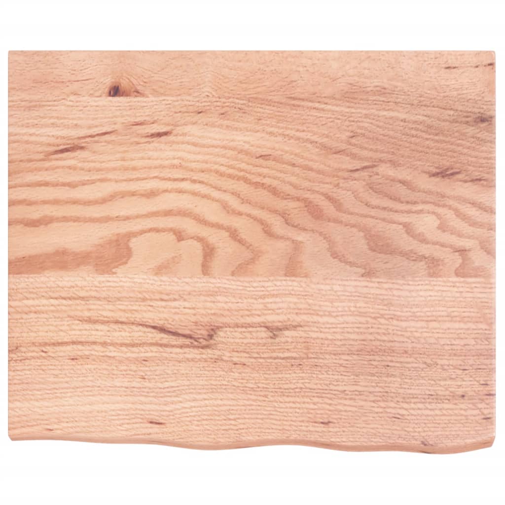 vidaXL Półka, brązowa, 60x50x(2-4) cm, lakierowane lite drewno dębowe