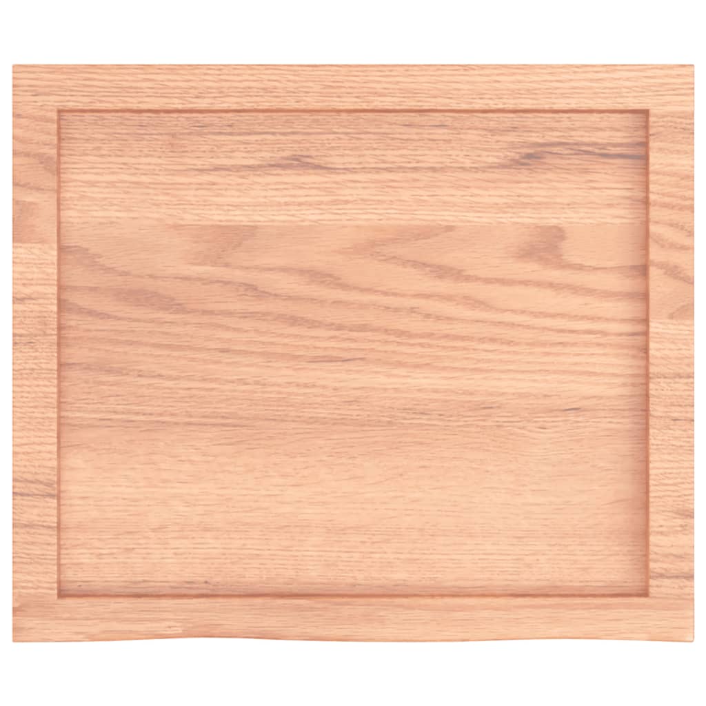 vidaXL Półka, brązowa, 60x50x(2-4) cm, lakierowane lite drewno dębowe