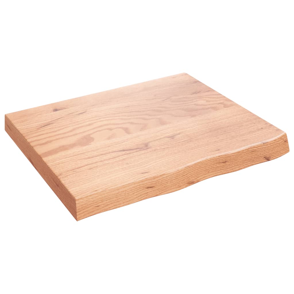 vidaXL Półka, brązowa, 60x50x(2-6) cm, lakierowane lite drewno dębowe