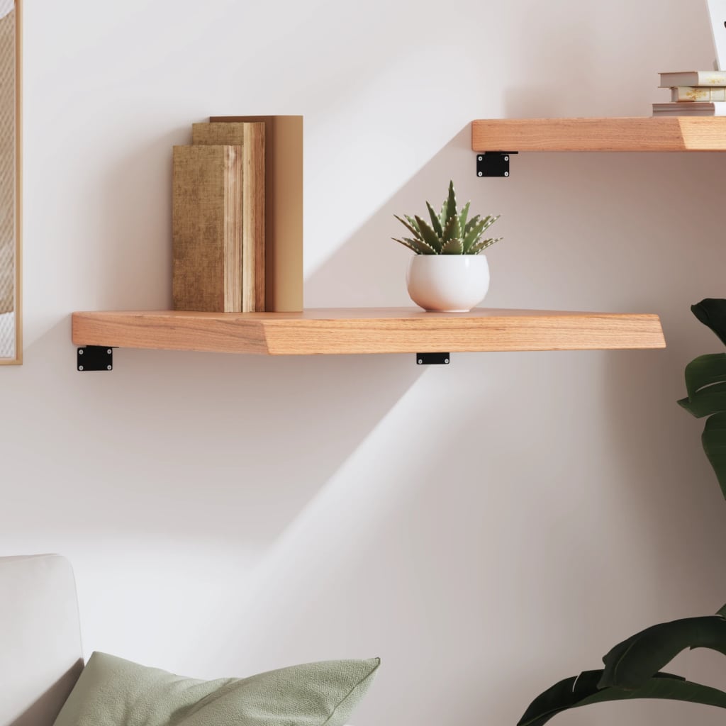 vidaXL Półka, brązowa, 60x50x(2-6) cm, lakierowane lite drewno dębowe