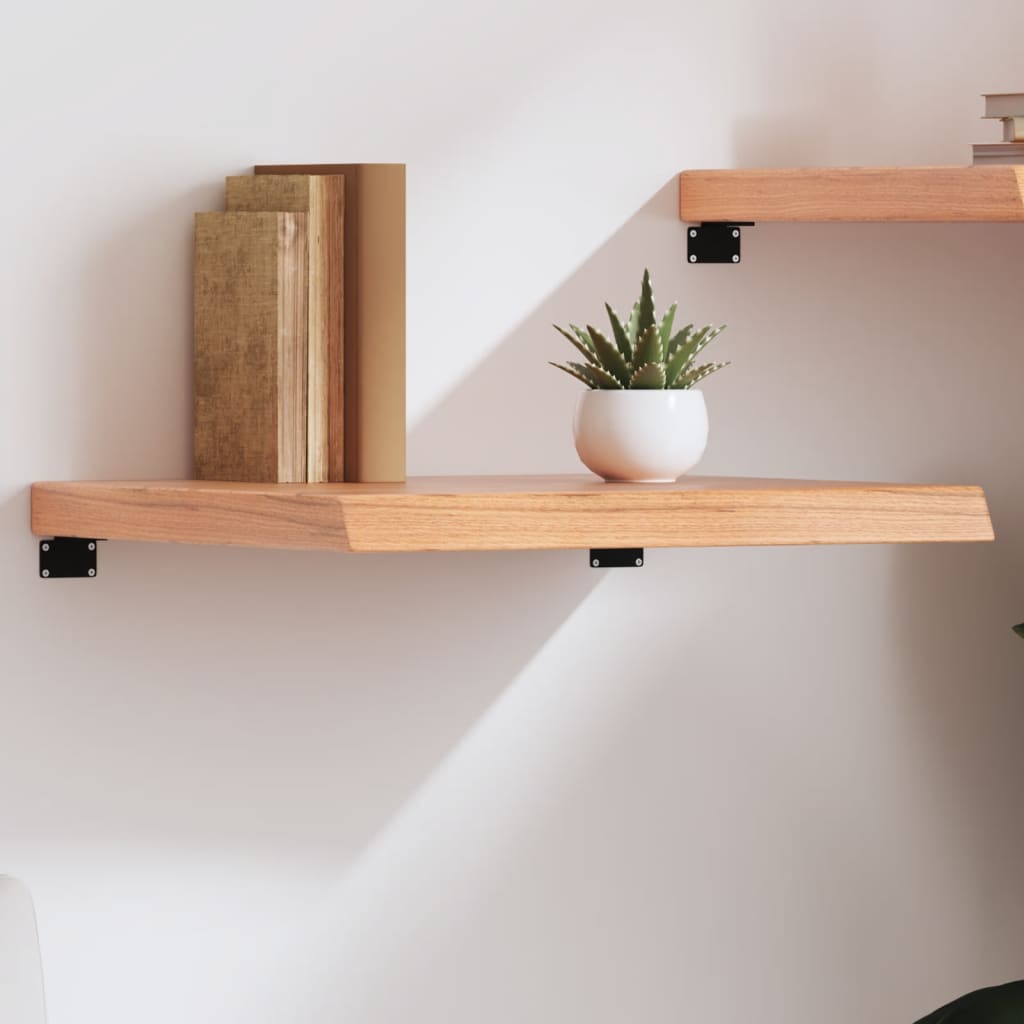 vidaXL Półka, brązowa, 60x50x(2-6) cm, lakierowane lite drewno dębowe