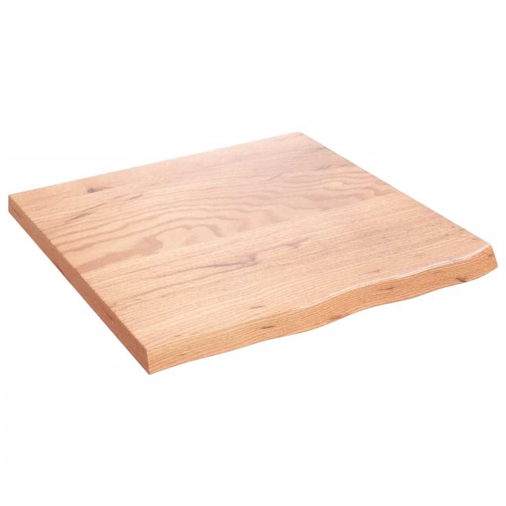 vidaXL Półka, brązowa, 60x60x(2-4) cm, lakierowane lite drewno dębowe