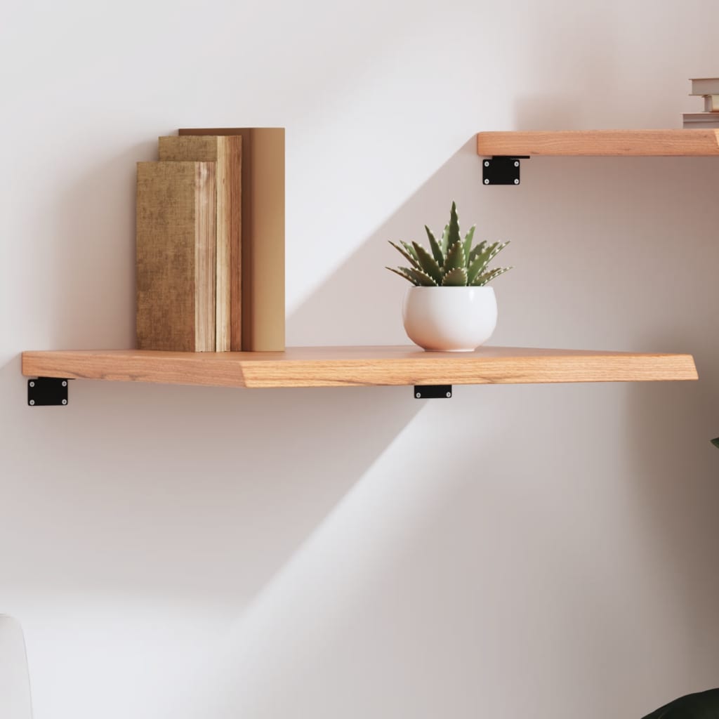 vidaXL Półka, brązowa, 60x60x(2-4) cm, lakierowane lite drewno dębowe