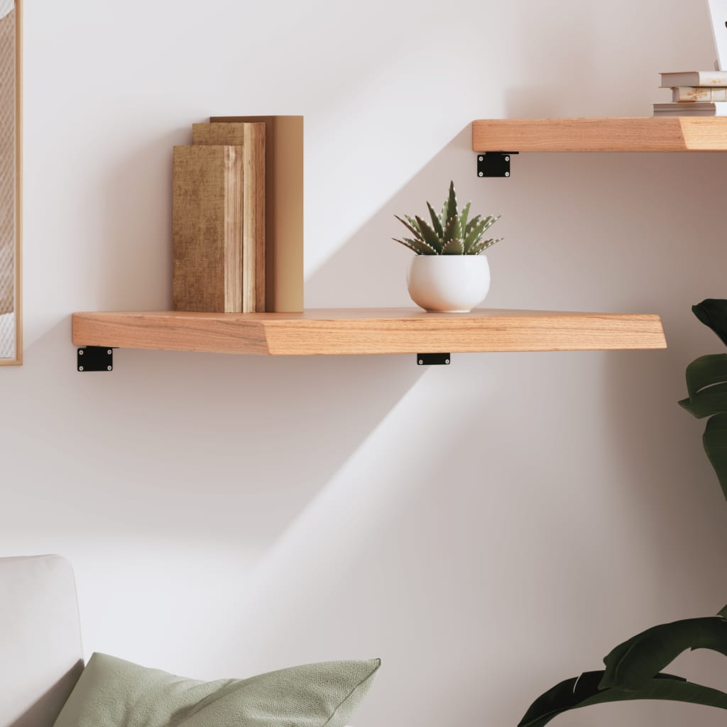 vidaXL Półka, brązowa, 60x60x(2-6) cm, lakierowane lite drewno dębowe