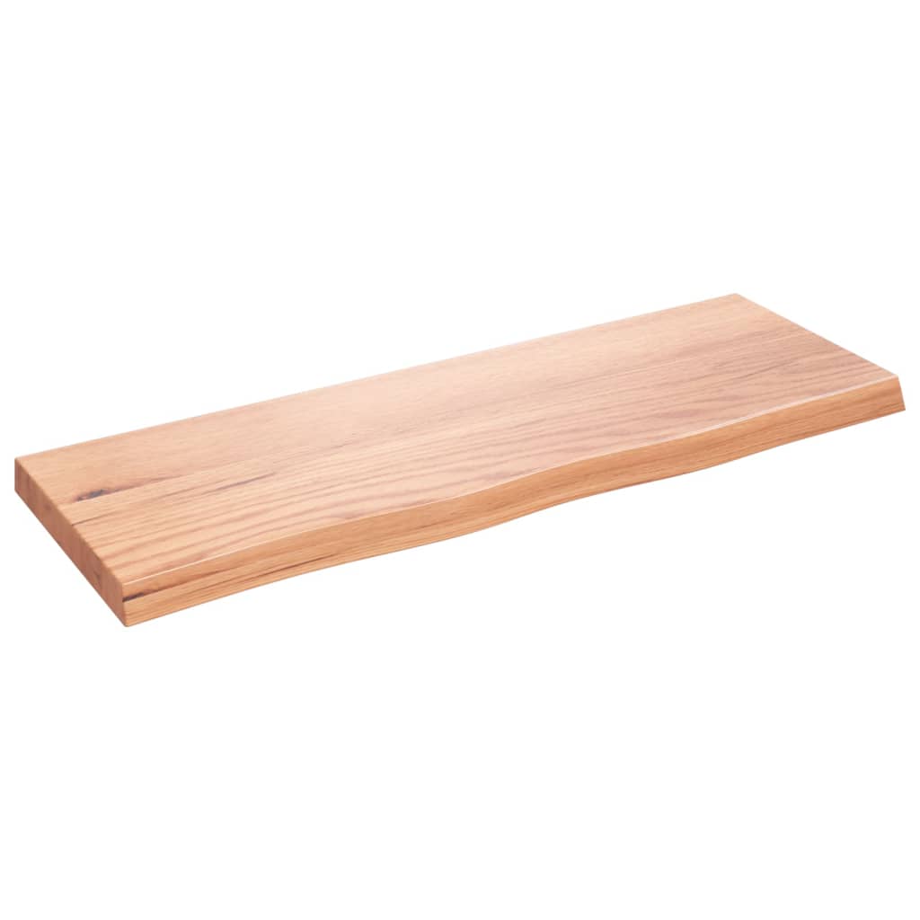 vidaXL Półka, brązowa, 80x30x(2-4) cm, lakierowane lite drewno dębowe