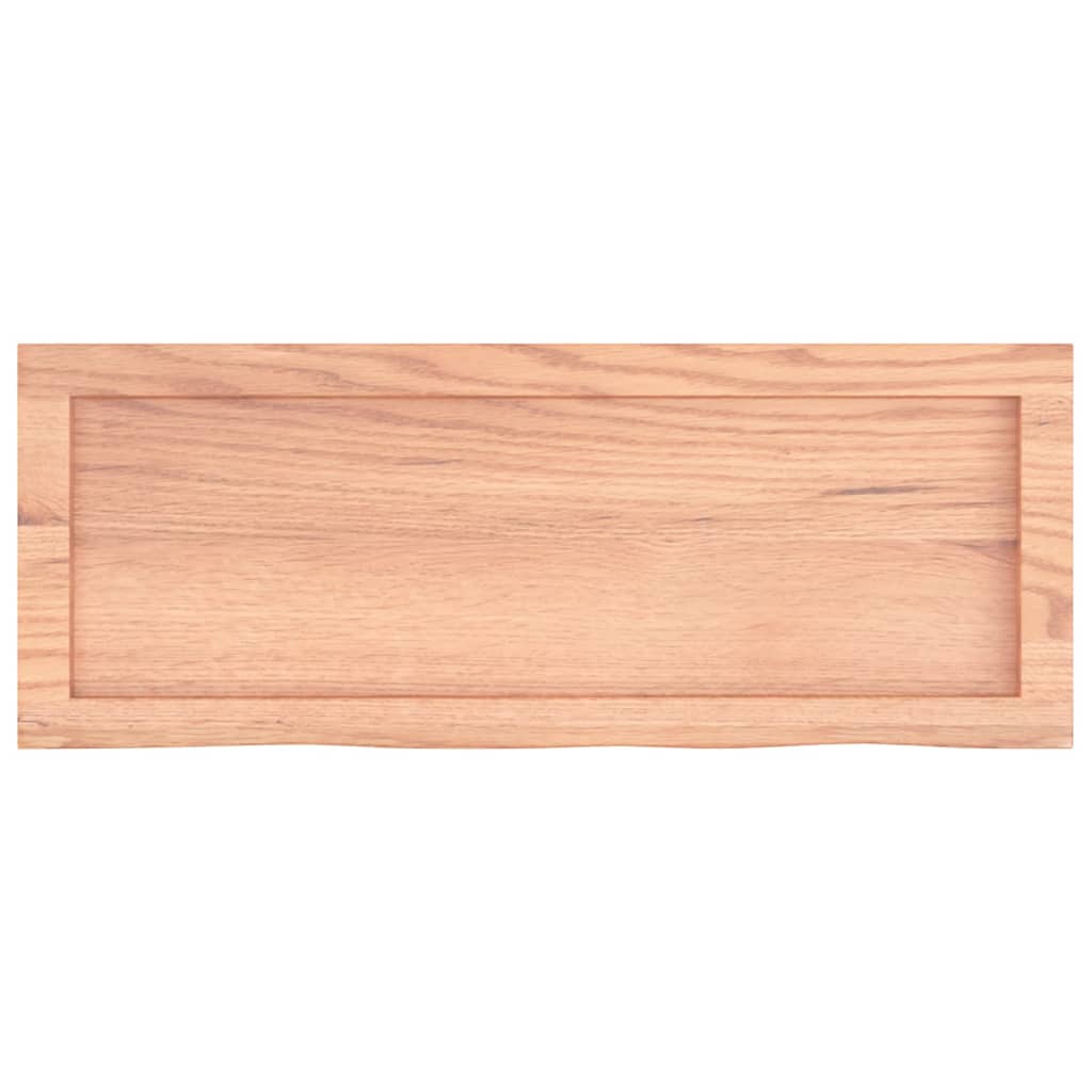 vidaXL Półka, brązowa, 80x30x(2-4) cm, lakierowane lite drewno dębowe