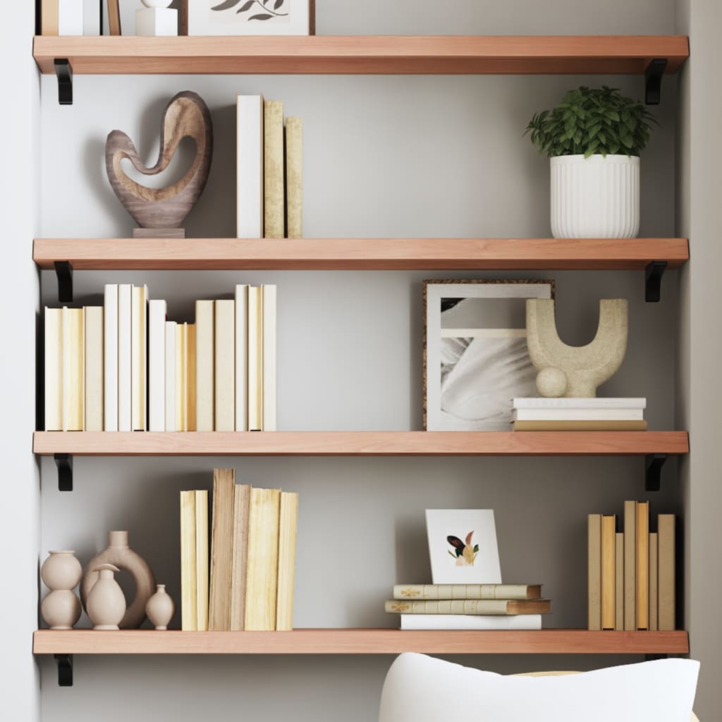 vidaXL Półka, brązowa, 80x30x(2-4) cm, lakierowane lite drewno dębowe