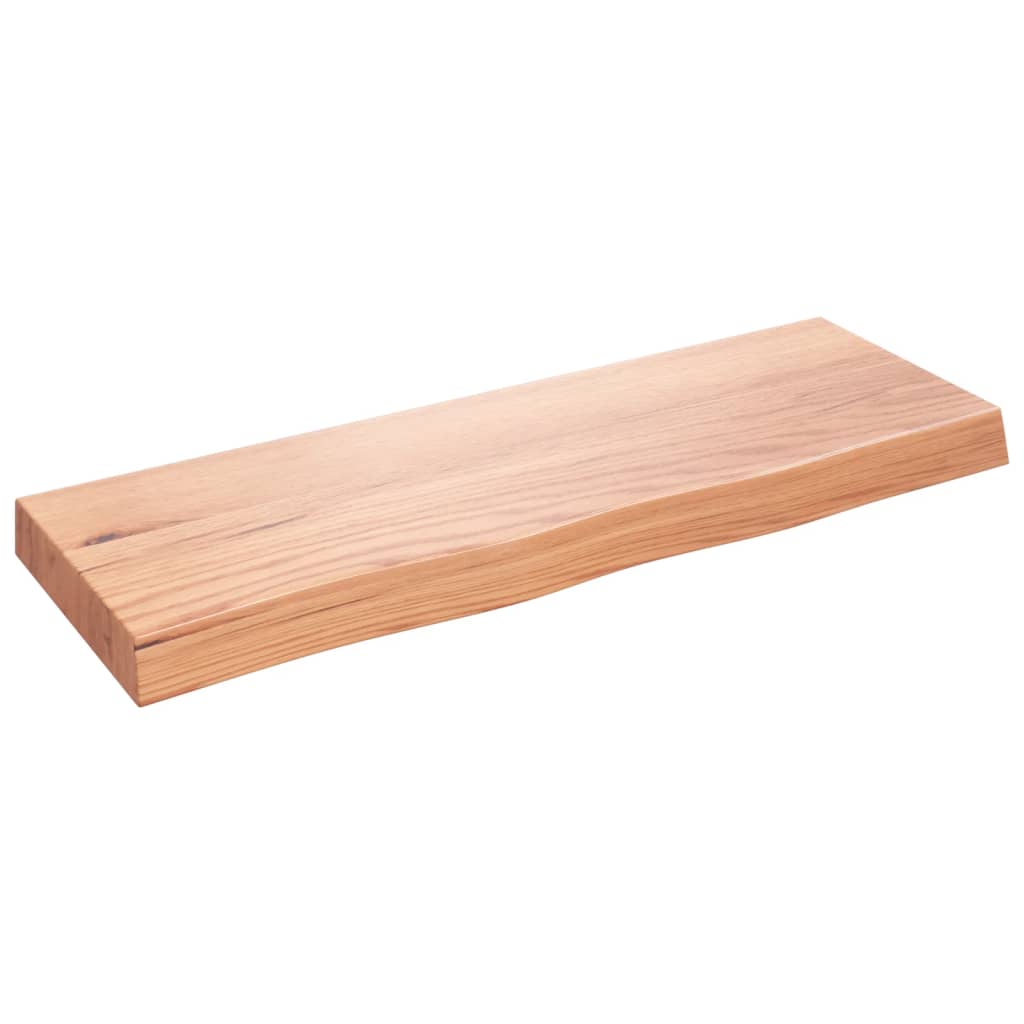vidaXL Półka, brązowa, 80x30x(2-6) cm, lakierowane lite drewno dębowe