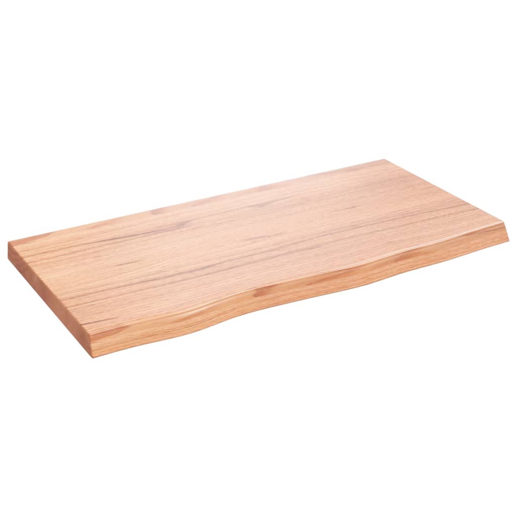 vidaXL Półka, brązowa, 80x40x(2-4) cm, lakierowane lite drewno dębowe