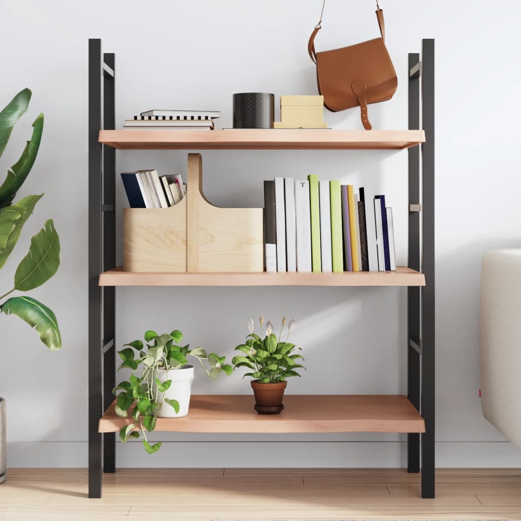 vidaXL Półka, brązowa, 80x40x(2-4) cm, lakierowane lite drewno dębowe