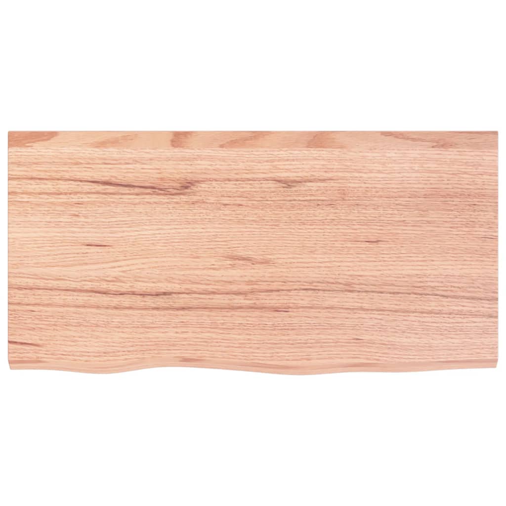 vidaXL Półka, brązowa, 80x40x(2-4) cm, lakierowane lite drewno dębowe