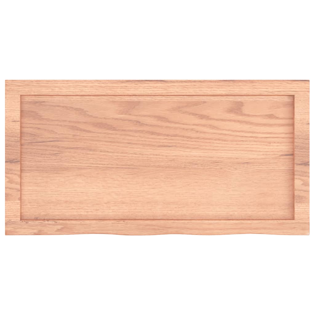 vidaXL Półka, brązowa, 80x40x(2-4) cm, lakierowane lite drewno dębowe