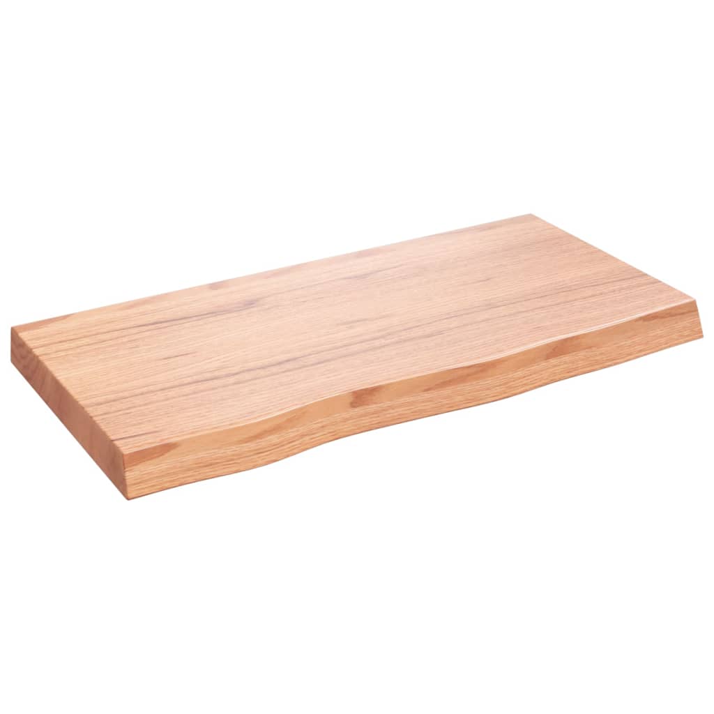 vidaXL Półka, brązowa, 80x40x(2-6) cm, lakierowane lite drewno dębowe