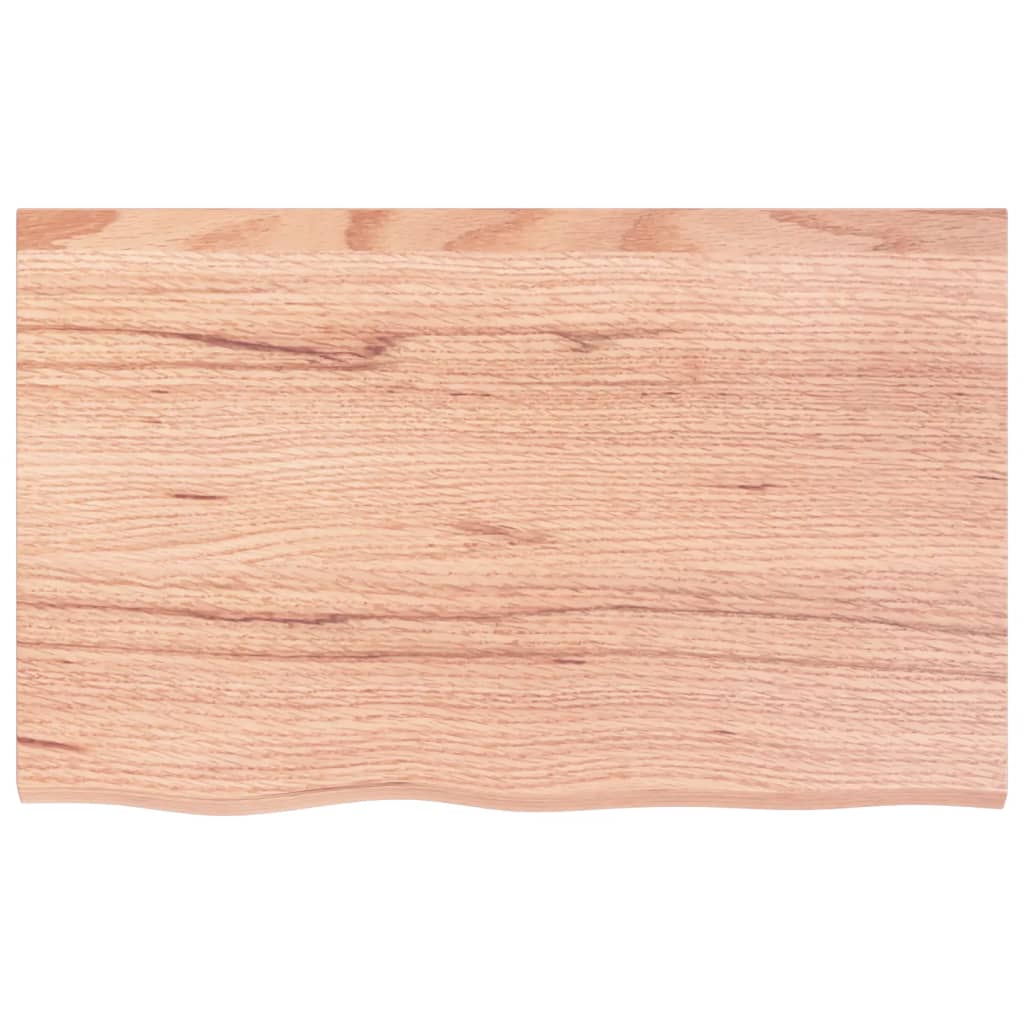 vidaXL Półka, brązowa, 80x50x(2-6) cm, lakierowane lite drewno dębowe