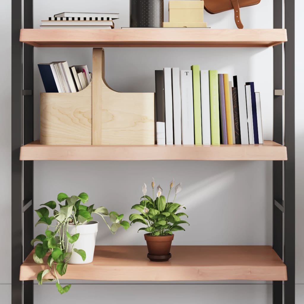 vidaXL Półka, brązowa, 80x50x(2-6) cm, lakierowane lite drewno dębowe