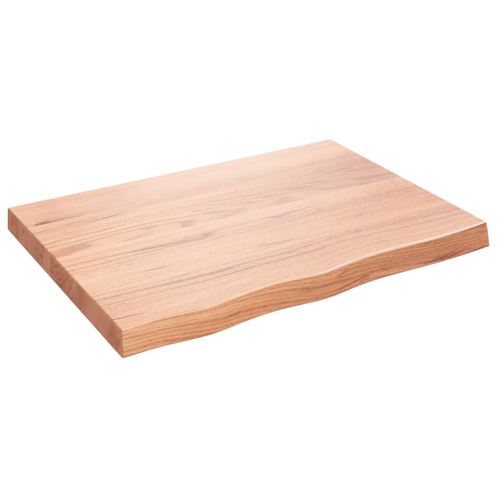 vidaXL Półka, brązowa, 80x60x(2-6) cm, lakierowane lite drewno dębowe