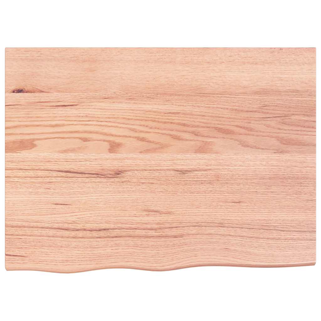 vidaXL Półka, brązowa, 80x60x(2-6) cm, lakierowane lite drewno dębowe
