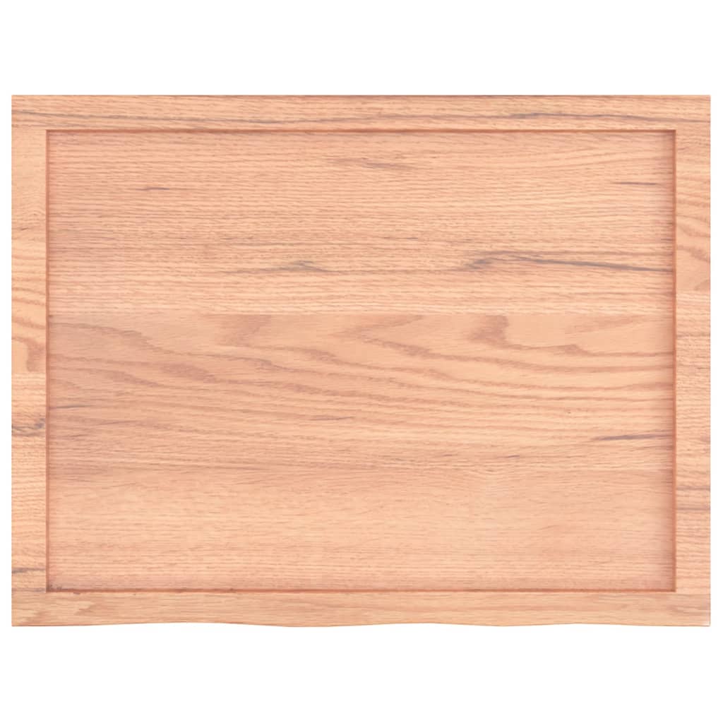 vidaXL Półka, brązowa, 80x60x(2-6) cm, lakierowane lite drewno dębowe