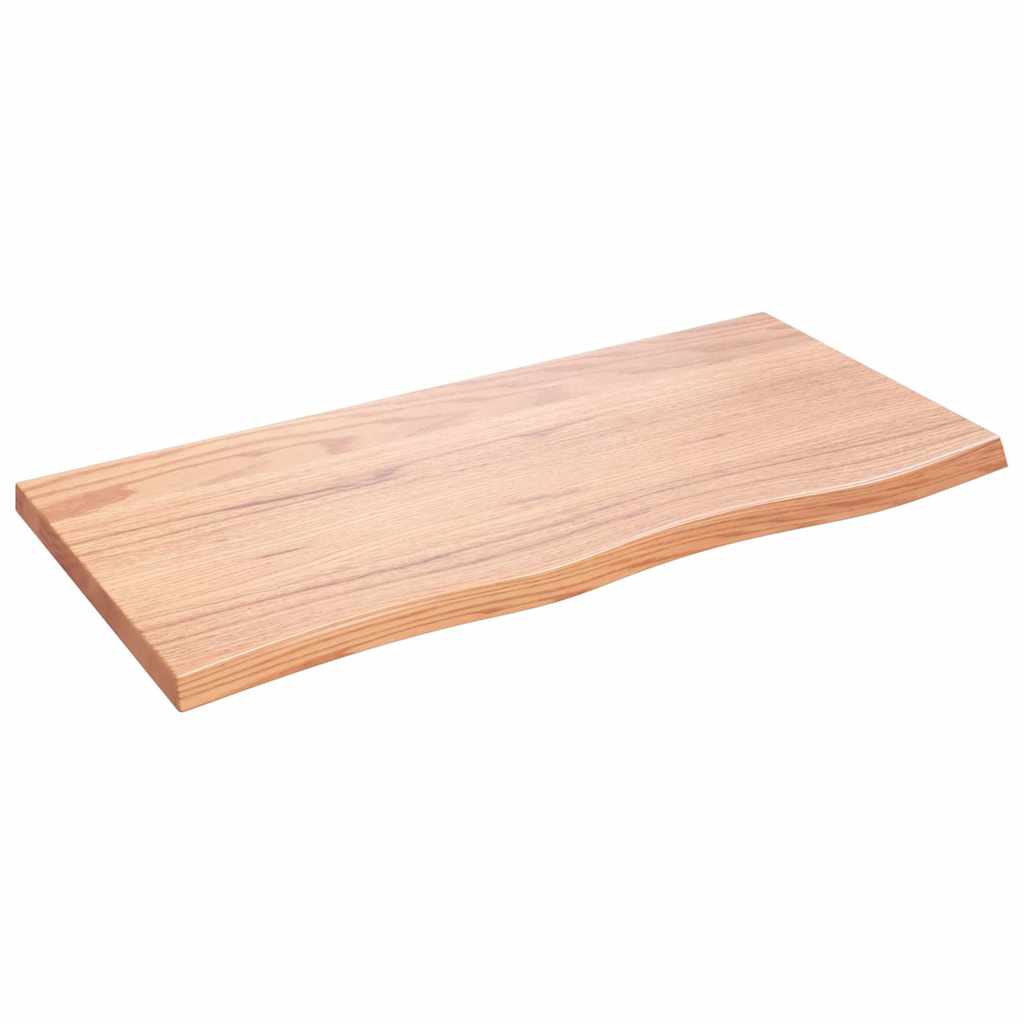 vidaXL Półka, brązowa, 100x50x(2-4) cm, lakierowane lite drewno dębowe