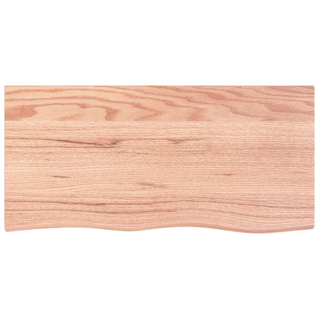 vidaXL Półka, brązowa, 100x50x(2-4) cm, lakierowane lite drewno dębowe