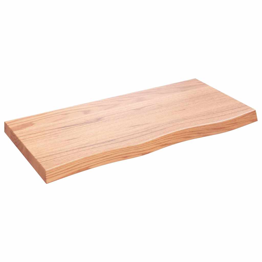 vidaXL Półka, brązowa, 100x50x(2-6) cm, lakierowane lite drewno dębowe