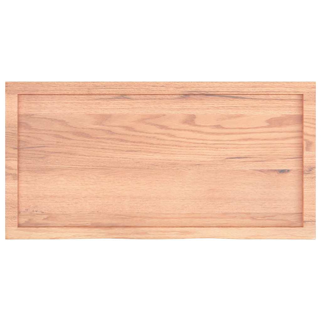 vidaXL Półka, brązowa, 100x50x(2-6) cm, lakierowane lite drewno dębowe