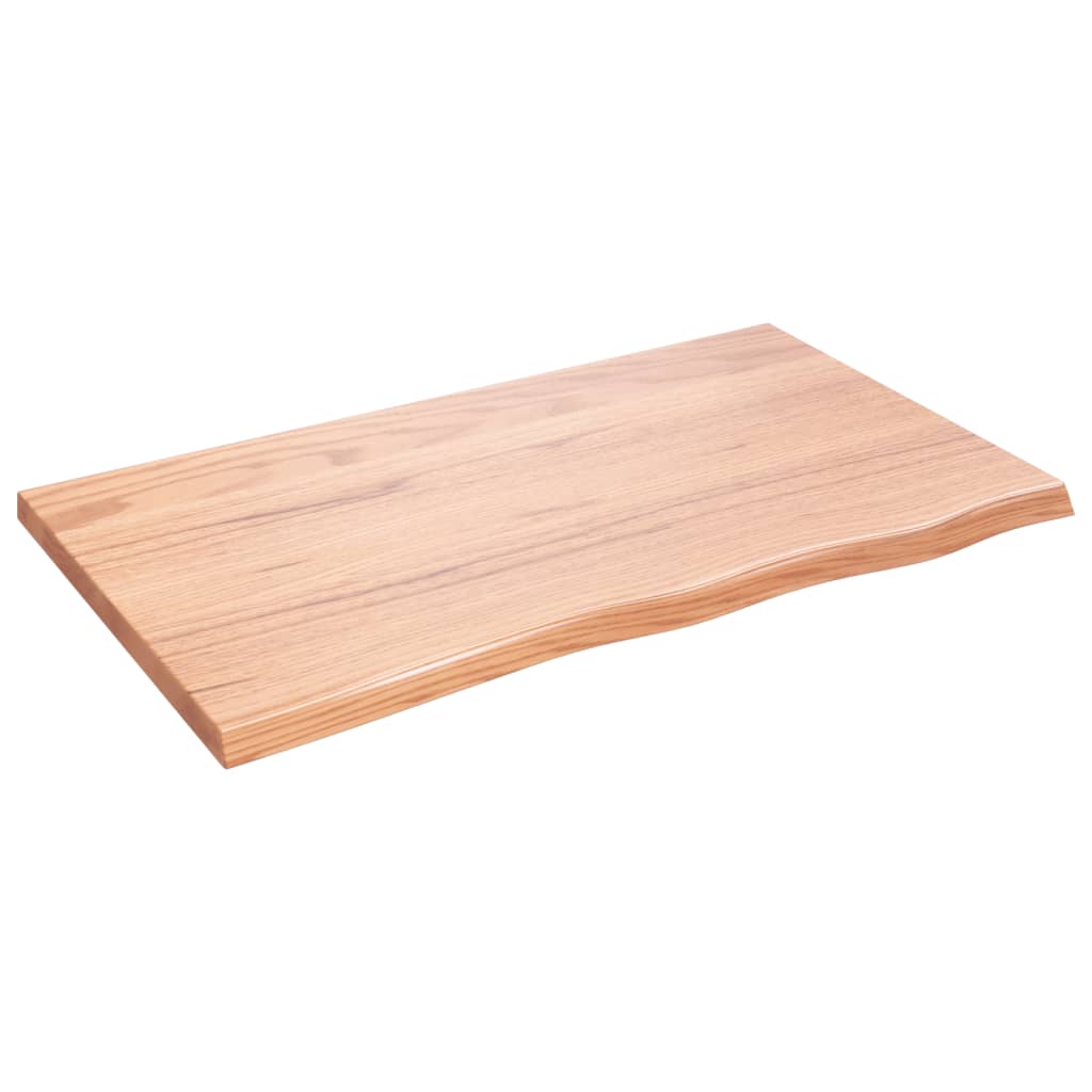 vidaXL Półka, brązowa, 100x60x(2-4) cm, lakierowane lite drewno dębowe