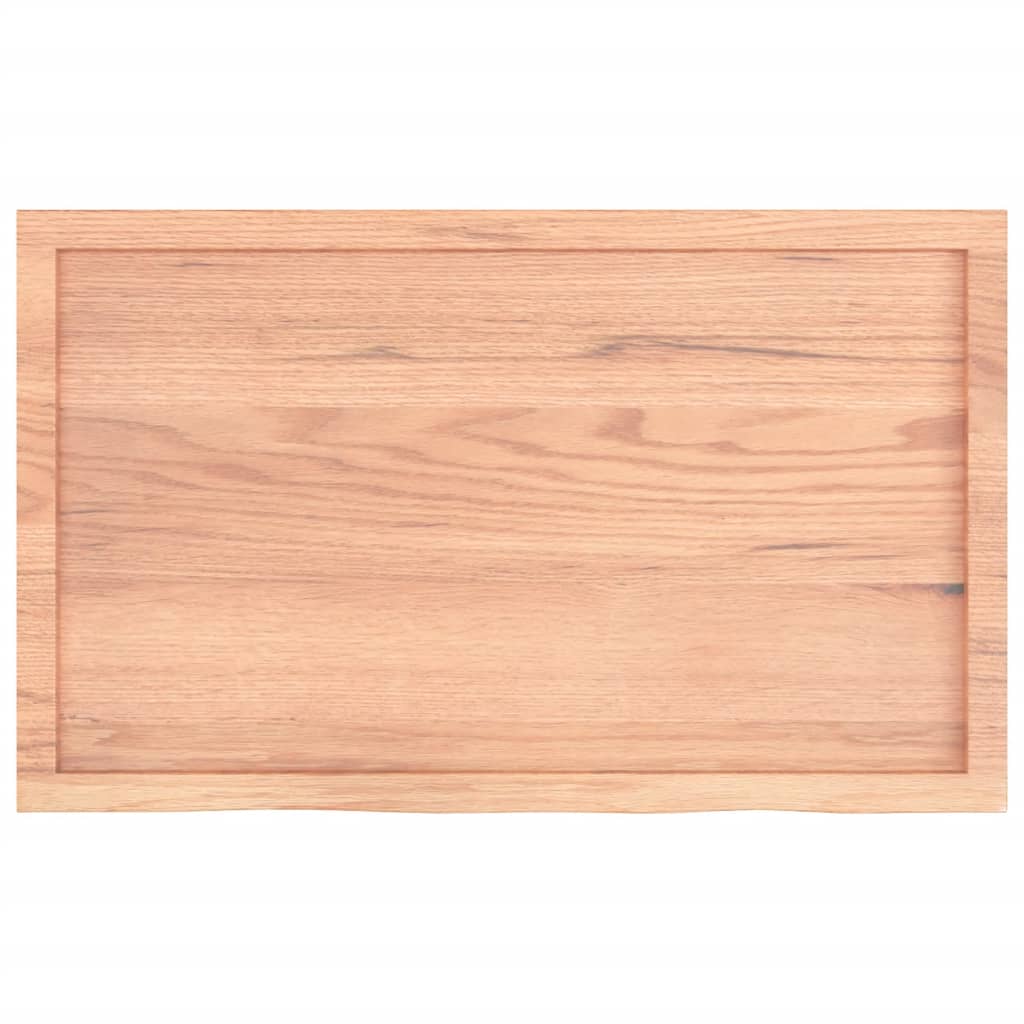 vidaXL Półka, brązowa, 100x60x(2-4) cm, lakierowane lite drewno dębowe