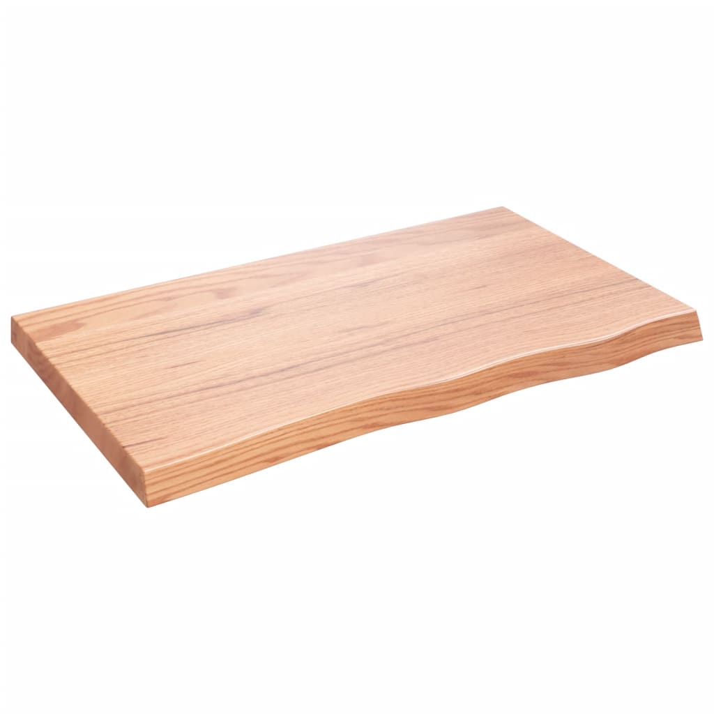 vidaXL Półka, brązowa, 100x60x(2-6) cm, lakierowane lite drewno dębowe