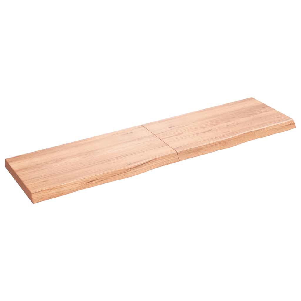 vidaXL Półka, brązowa, 120x30x(2-4) cm, lakierowane lite drewno dębowe