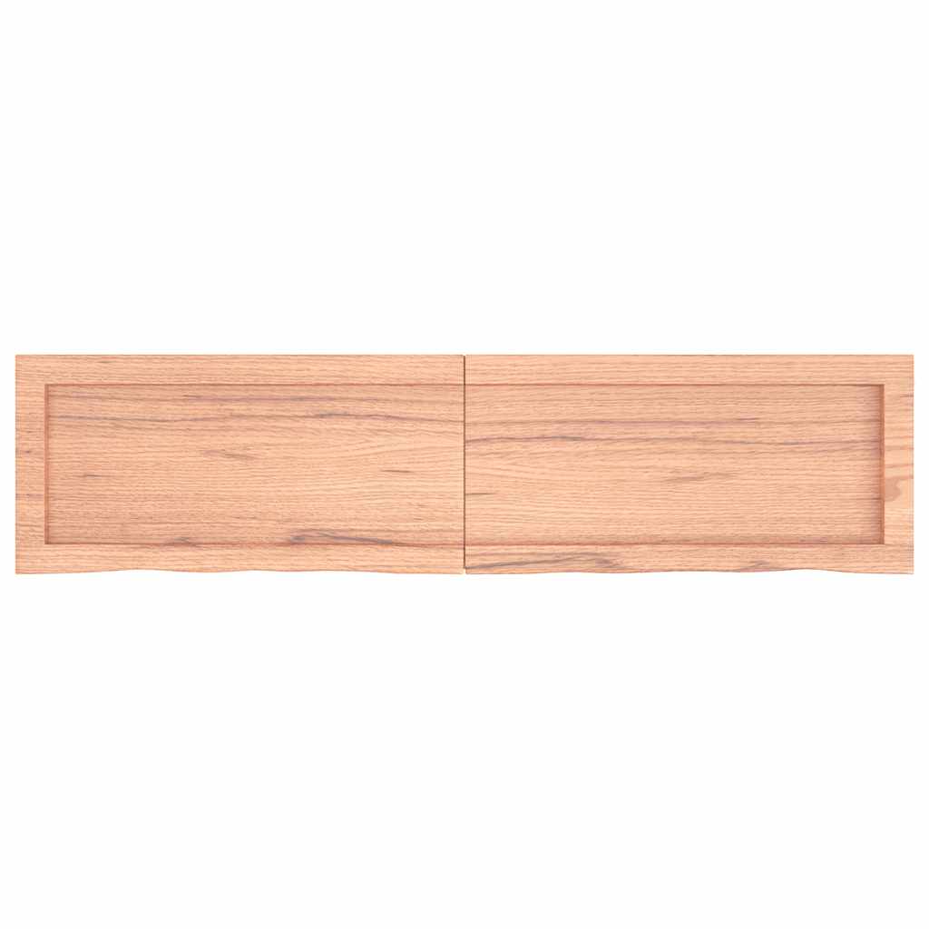 vidaXL Półka, brązowa, 120x30x(2-4) cm, lakierowane lite drewno dębowe