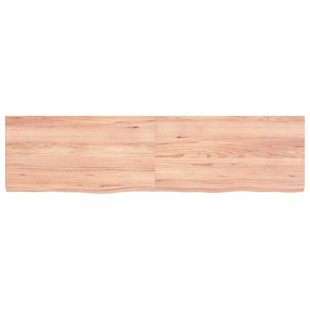 vidaXL Półka, brązowa, 120x30x(2-4) cm, lakierowane lite drewno dębowe