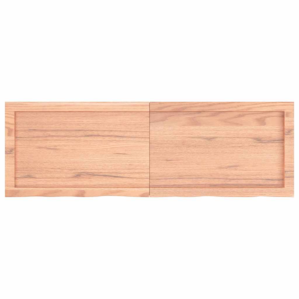 vidaXL Półka, brązowa, 120x40x(2-4) cm, lakierowane lite drewno dębowe