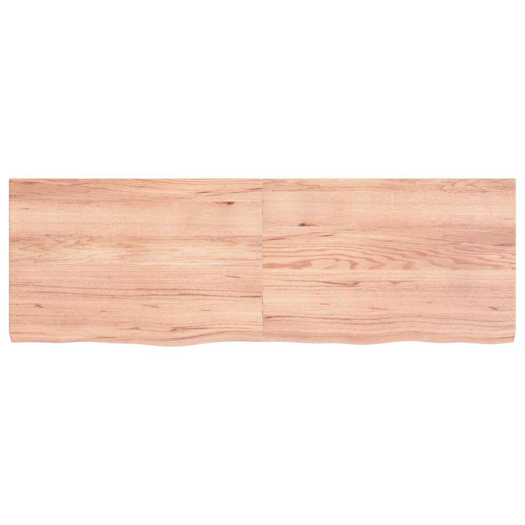 vidaXL Półka, brązowa, 120x40x(2-4) cm, lakierowane lite drewno dębowe