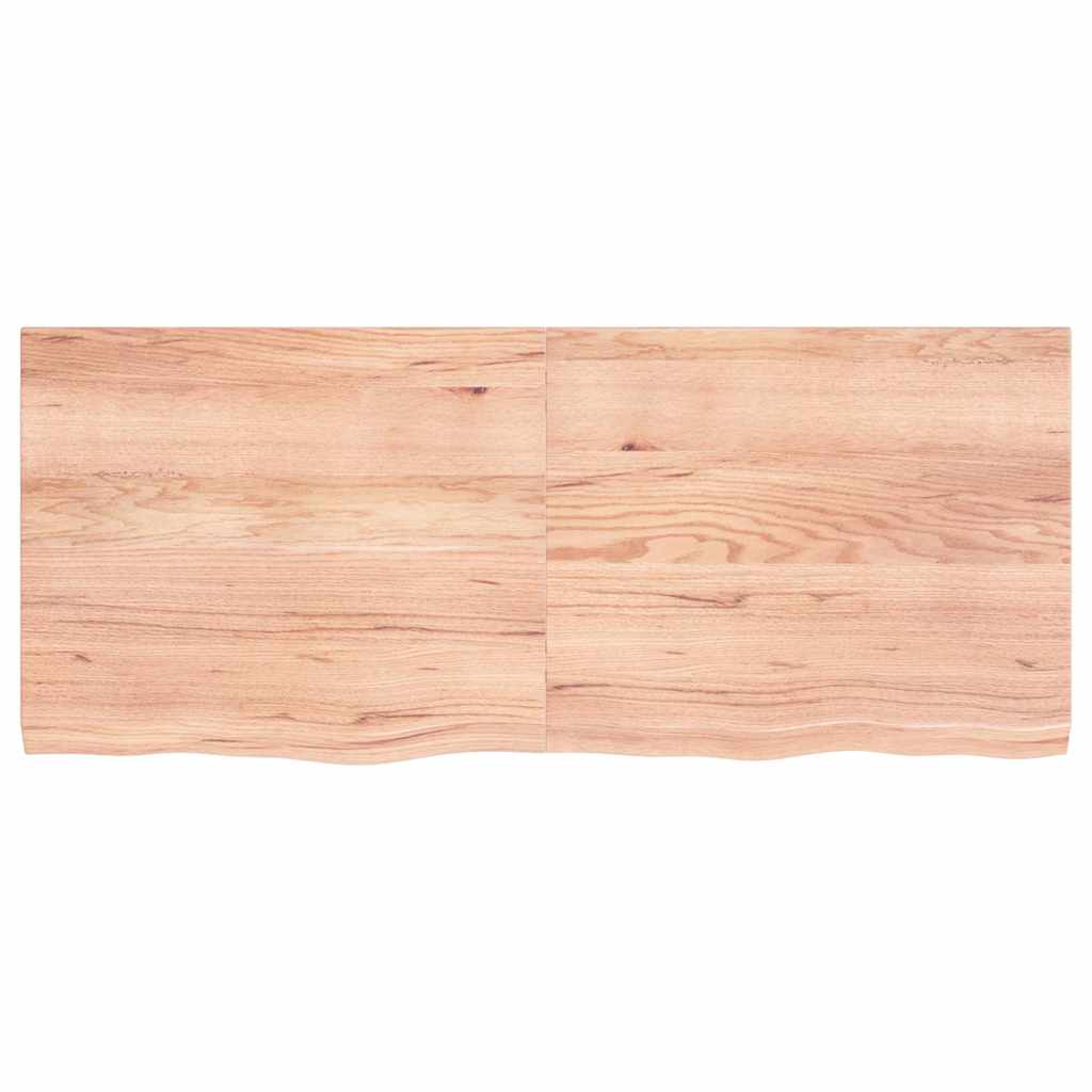 vidaXL Półka, brązowa, 120x50x(2-4) cm, lakierowane lite drewno dębowe