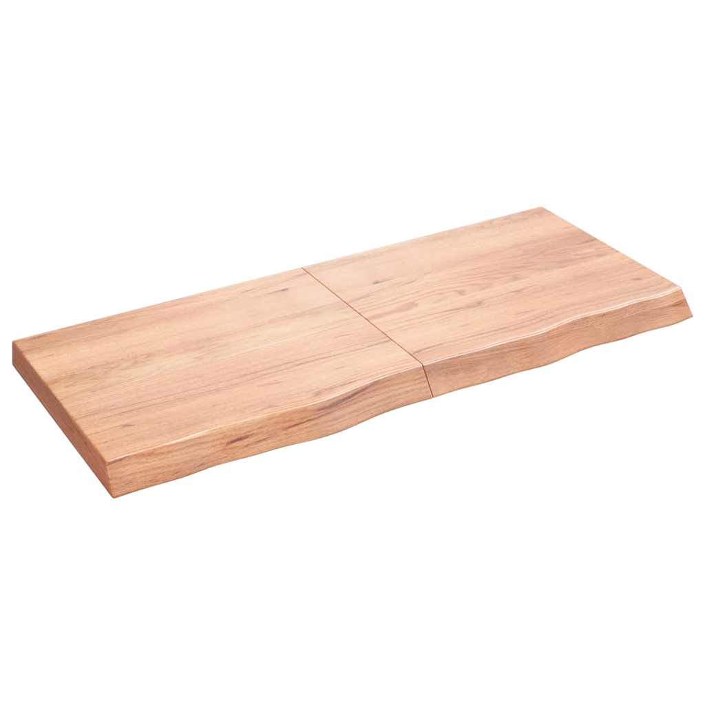 vidaXL Półka, brązowa, 120x50x(2-6) cm, lakierowane lite drewno dębowe